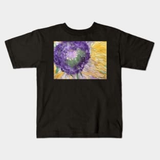 Purple and Yellow Flower up Close Kids T-Shirt